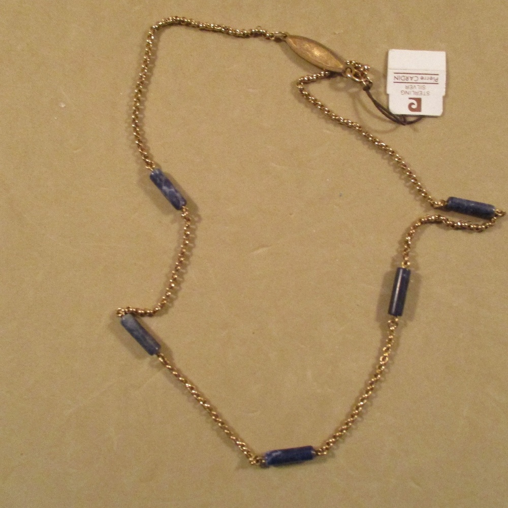 VTG Pierre Cardin Lapis Lazuli Vermeil Necklace